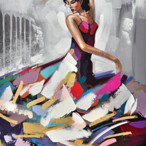 Toile – Danseuse colorée 1 – 60x80cm