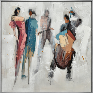 Toile encadrée – Musiciens colorés 1 – 80x80cm