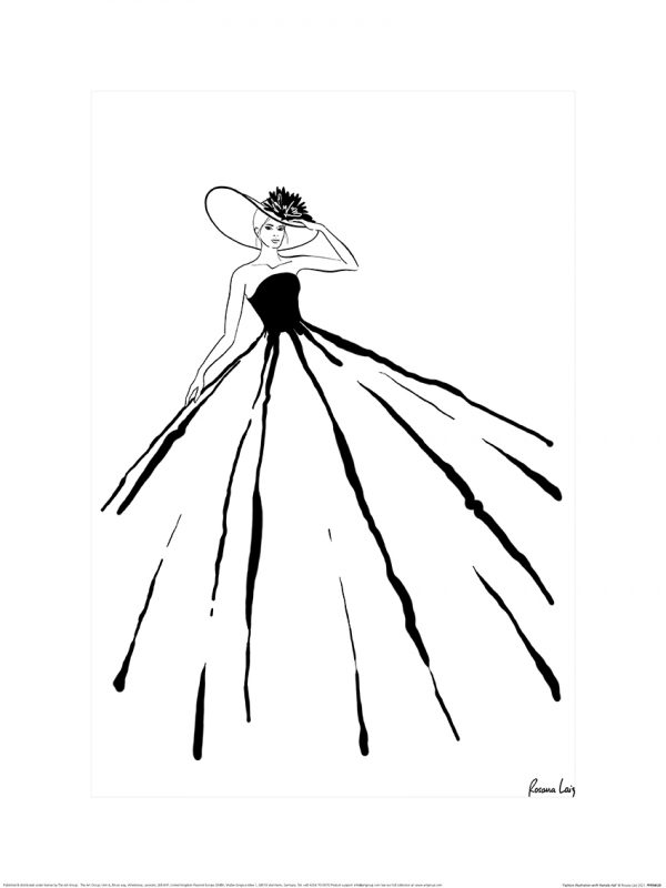 Affiche – Rosana Laiz – Fashion illustration with Pamela Hat – 30x40cm ou 40x50cm