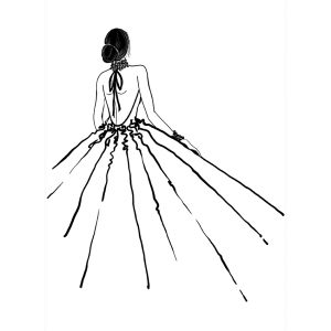Affiche – Rosana Laiz – Fashion illustration from the back – 30x40cm ou 40x50cm