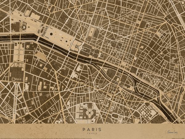 Affiche – Rosana Laiz – Paris Map – 30x40cm ou 40x50cm