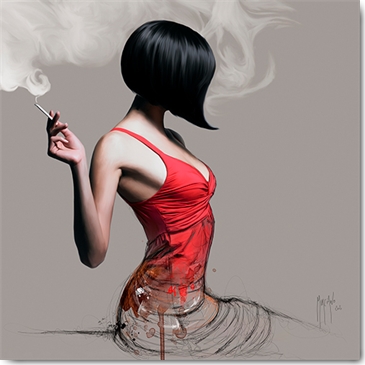 Affiche – Patrice Murciano – La fille en rouge – 30x30cm ou 70x70cm
