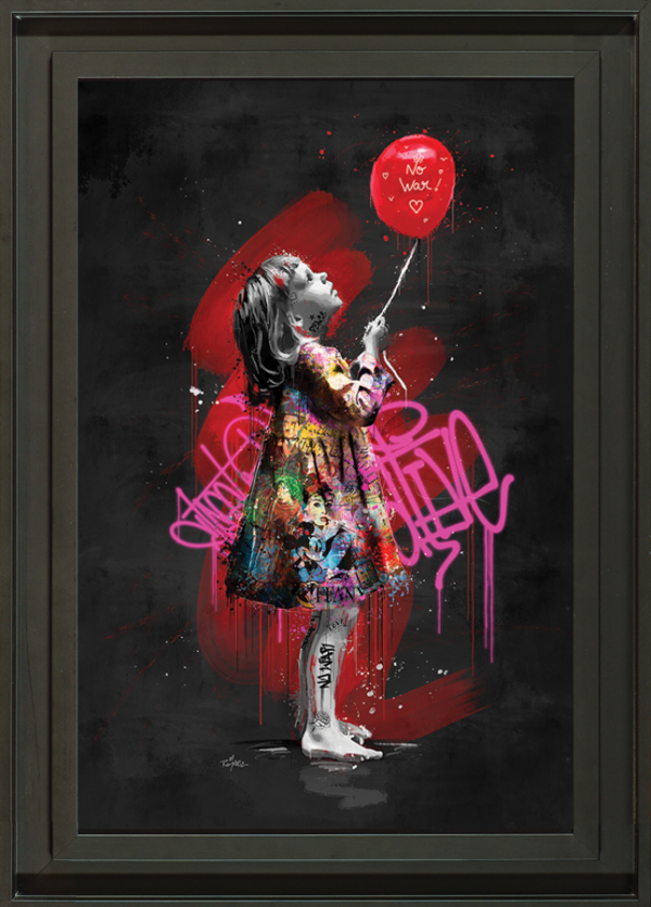 Image encadrée – Romaric – La petite fille et le ballon – 40x60cm