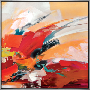 Toile encadrée – Abstrait rouge 2 – 40x40cm