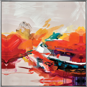 Toile encadrée – Abstrait rouge 3 – 40x40cm