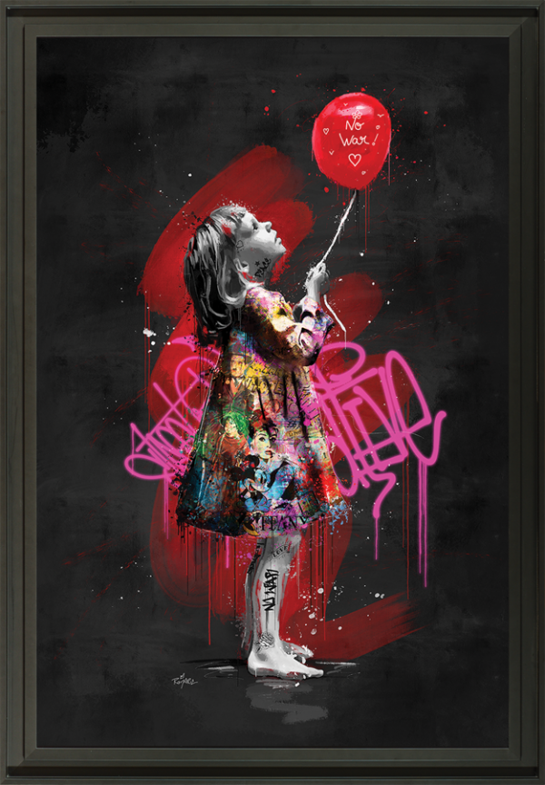 Image encadrée – Romaric – La petite fille et le ballon – 80x120cm