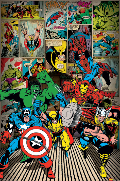 Poster – Marvel – Here come the heroes – 61×91.5cm