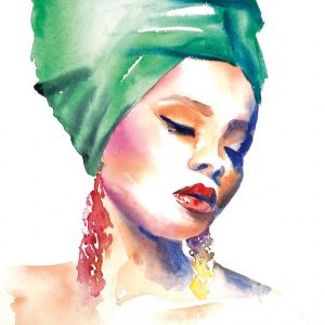 Affiche – Aimee del Valle – Woman in green – 30x40cm ou 60x80cm