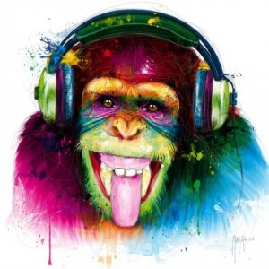 Affiche – Patrice Murciano – DJ Monkey – 30x30cm ou 70x70cm