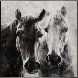 Toile encadrée – L’amour des chevaux – 80x80cm