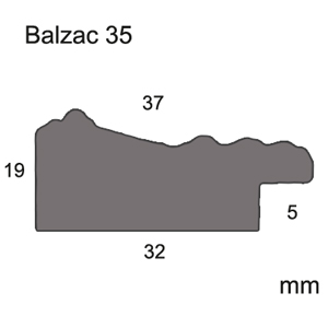 Cadre – Balzac 35 20 – Cadre bois noir relief