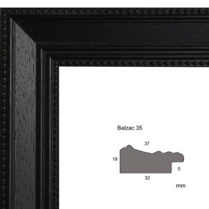 Cadre – Balzac 35 20 – Cadre bois noir relief
