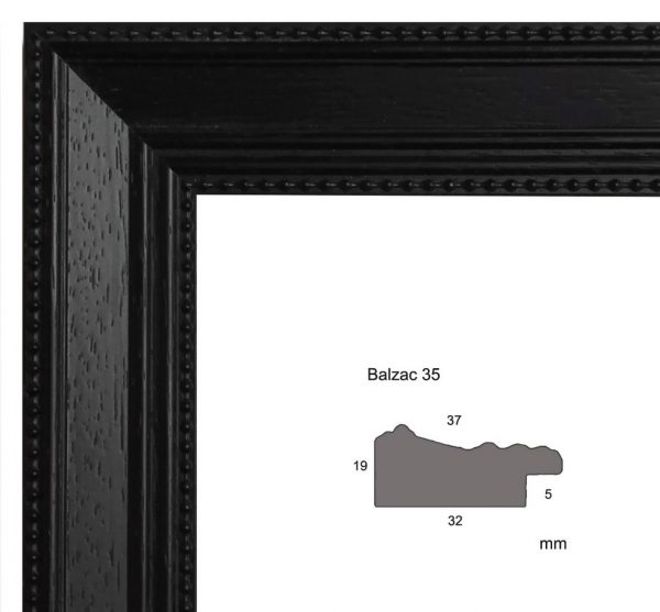 Cadre – Balzac 35 20 – Cadre bois noir relief