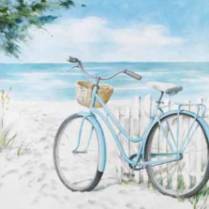 Toile – Vélo sur la plage – 70x70cm
