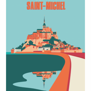 Affiche – Pauline Launay – Le Mont Saint Michel – 30x40cm