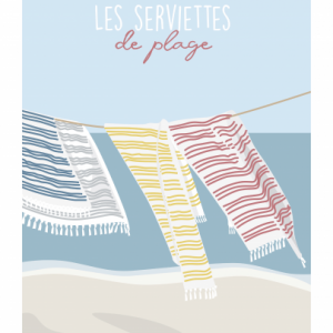 Affiche – Pauline Launay – Les serviettes de plage – 30x40cm