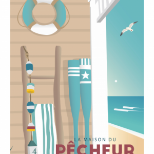 Affiche – Pauline Launay – La maison du pêcheur – 30x40cm