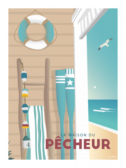 Affiche – Pauline Launay – La maison du pêcheur – 30x40cm