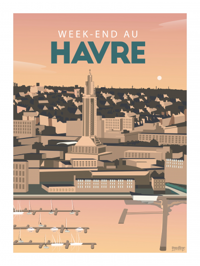 Affiche – Pauline Launay – Week end au Havre – 30x40cm