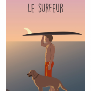 Affiche – Pauline Launay – Le Surfeur – 30x40cm