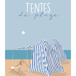 Affiche – Pauline Launay – Tentes de plage – 30x40cm