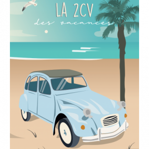 Affiche – Pauline Launay – La 2CV – 30x40cm