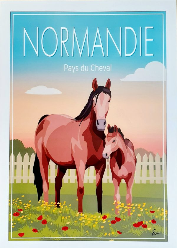 Affiche – Atelier G – Normandie pays du cheval – 29.7x42cm