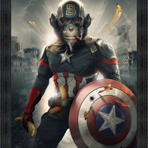 Image encadrée – Sylvain Binet – Captain America – 80x120cm