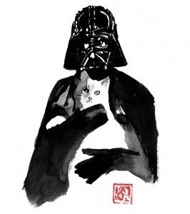 Affiche – Pechane Sumie – Darth Vader and cat – 30x40cm