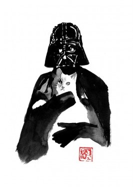 Affiche – Pechane Sumie – Darth Vader and cat – 30x40cm