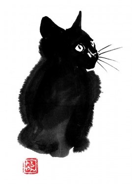 Affiche – Pechane Sumie – Fluffy cat – 30x40cm