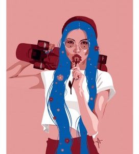 Affiche – Ana Ariane – Kiss my flower – 30x40cm