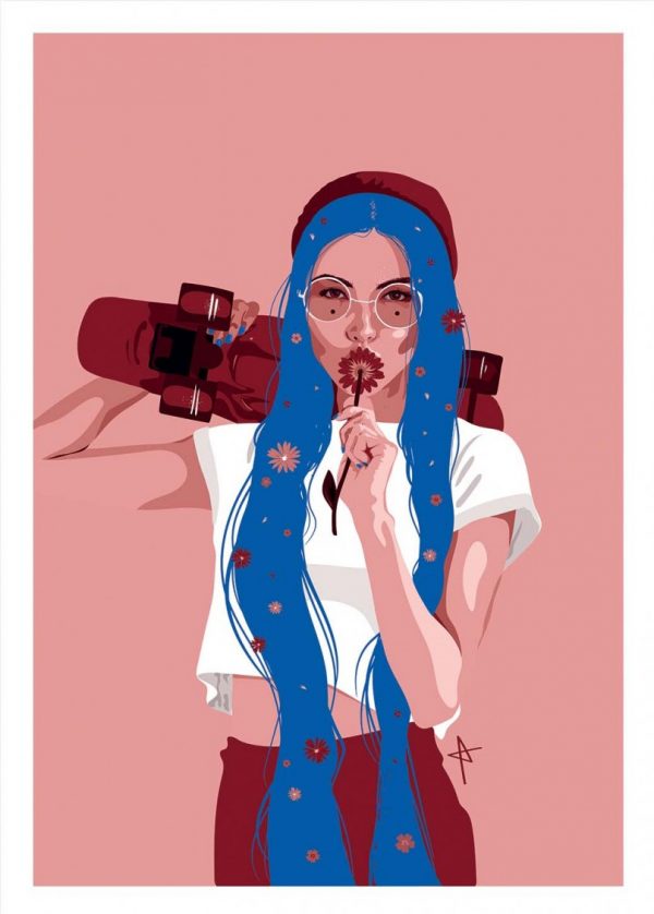 Affiche – Ana Ariane – Kiss my flower – 30x40cm