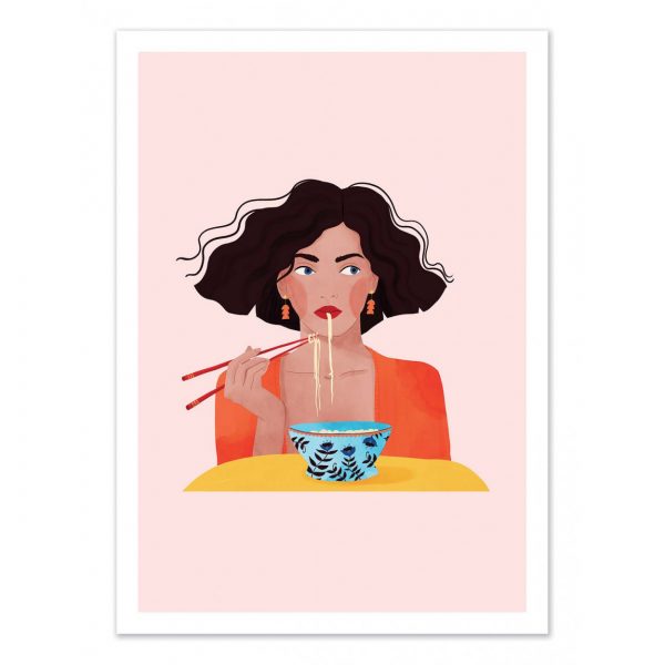 Affiche – Maja Tomljanovic – Noodle girl – 30x40cm