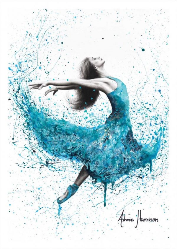 Affiche – Ashvin Harrison – Turquoise rain dancer – 30x40cm ou 50x70cm