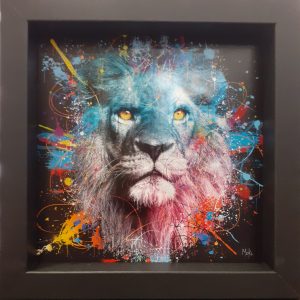 Image encadrée – Moki – Lion Color – 14x14cm