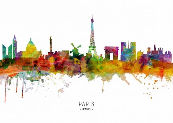 Affiche – Michael Tompsett – Paris France Skyline – 30x40cm