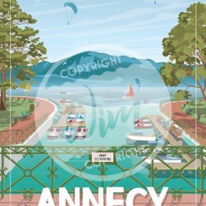 Affiche – Wim – Annecy le pont des amours – 30x40cm