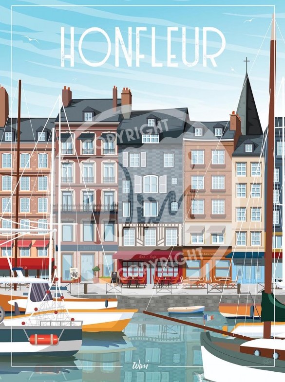 Affiche - Wim - Honfleur - 30x40cm ou 50x70cm • Jean Cadres