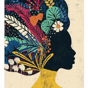 Affiche – Cats and Dotz by the Artcicle – Afro woman – 30x40cm ou 50x70cm
