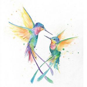Affiche – Marc Allante – Happy Humminbirds – 30x40cm