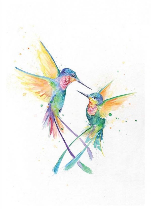 Affiche – Marc Allante – Happy Humminbirds – 30x40cm