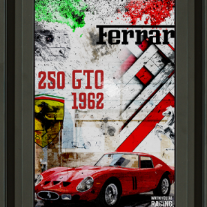 Image encadrée – Rubix – 250 GTO ROSSO – 30x45cm