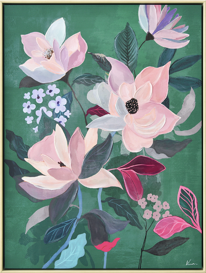 Toile encadrée – Fleurs pastels 2 – 60x80cm