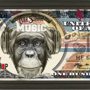 Image encadrée – Rubix – Monkey old school music – 50x150cm