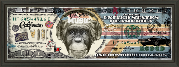 Image encadrée – Rubix – Monkey old school music – 50x150cm