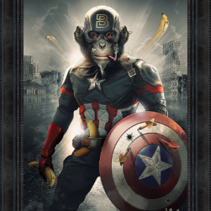 Image encadrée – Sylvain Binet – Captain America – 50x70cm