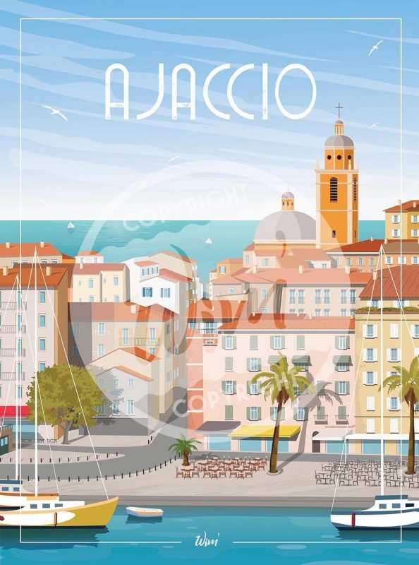 Affiche - Wim - Ajaccio - 30x40cm • Jean Cadres