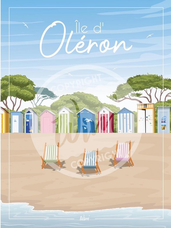 Affiche – Wim – Ile d’Oléron (Détente sur l’île) – 30x40cm