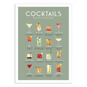 Affiche – Frog Posters – Essential cocktails guide – 30x40cm
